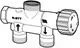 Graues Heizungsventil mit zwei Anschlüssen, einem verstellbaren Griff und einer Kennzeichnung von IMI Hydronic Engineering.